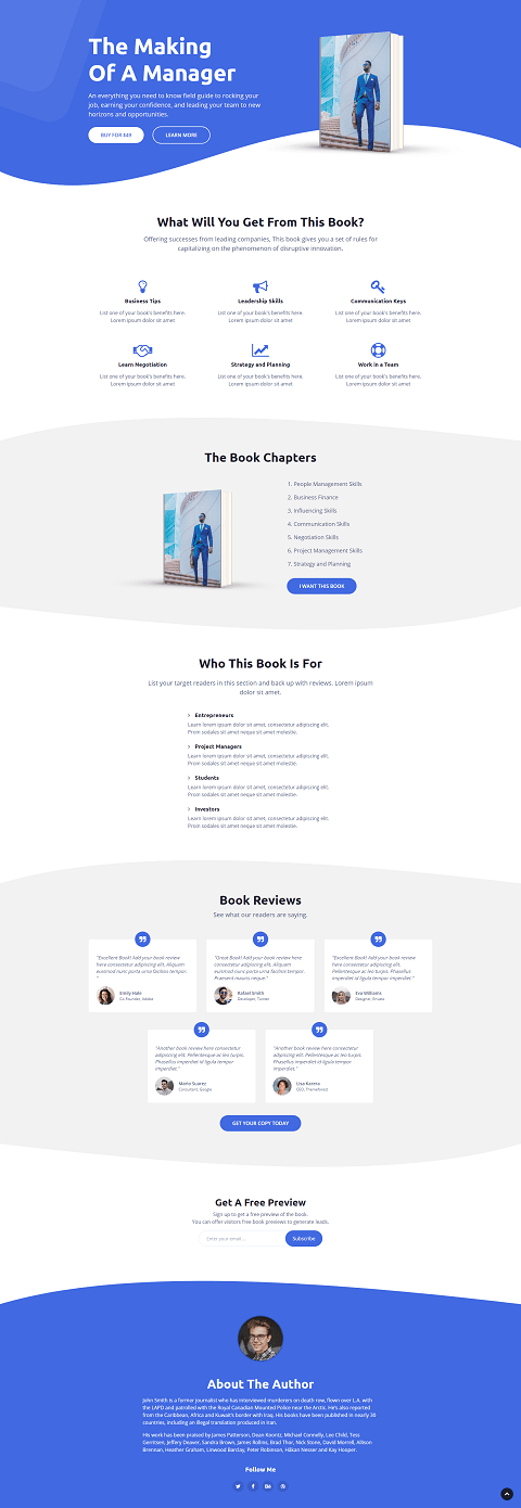 Landing Page for Book Pre orders